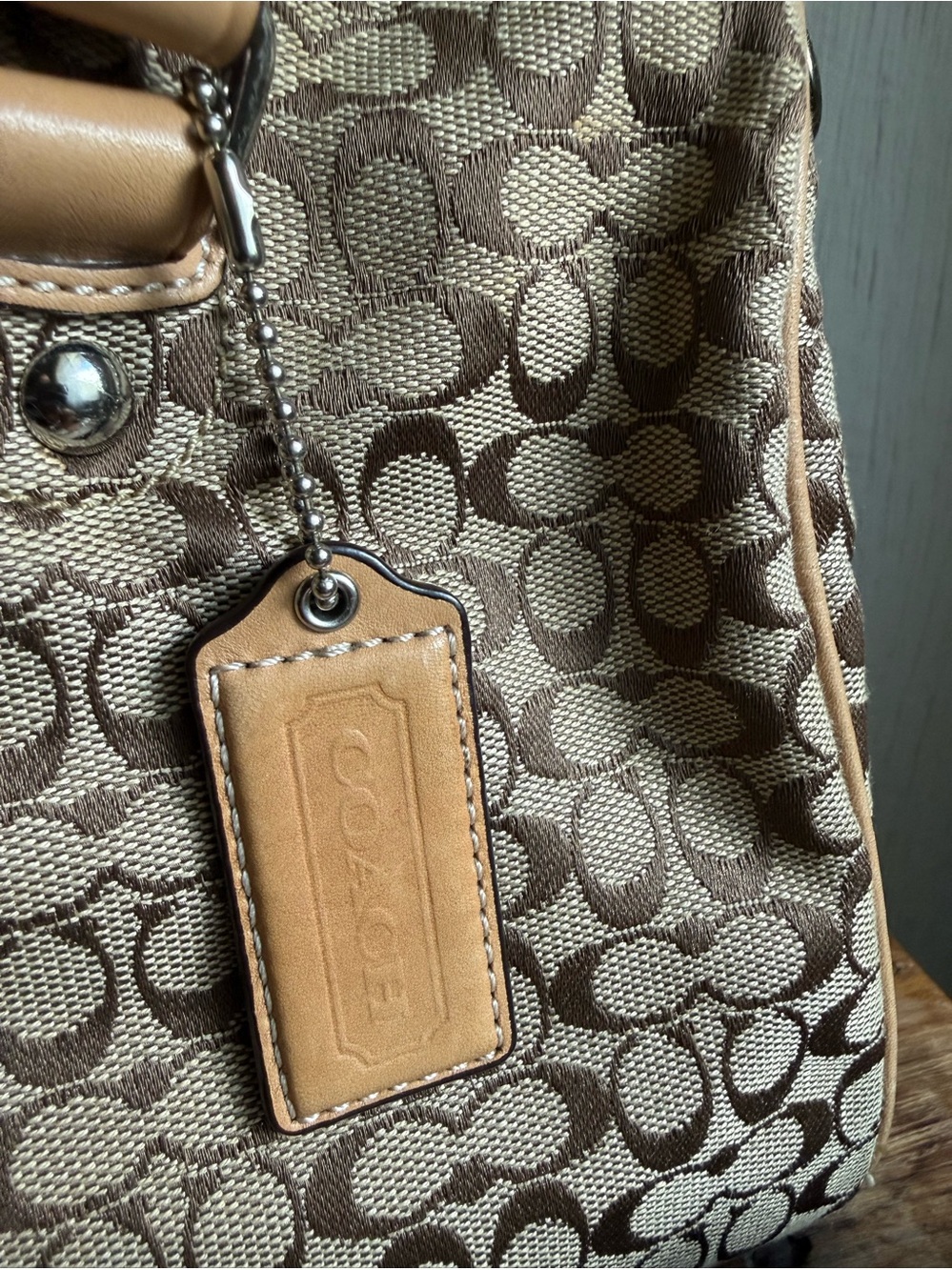 Coach Signature Canvas Boston Satchel Bag - Picture 5 of 10